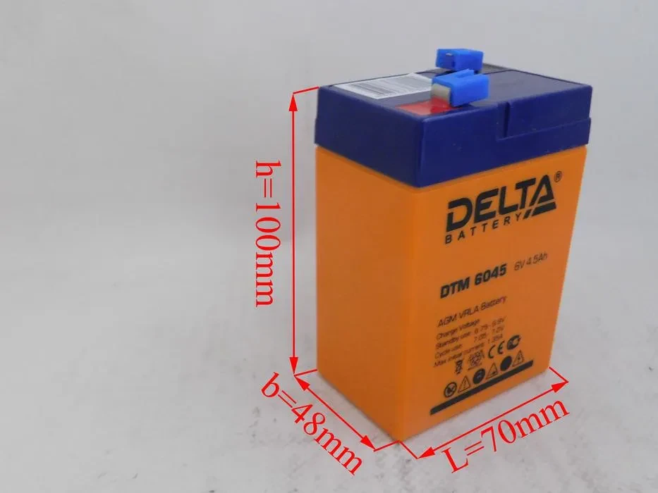 Аккумулятор "DTM-6045" 6В 4,5А (70*45*100) гелевый AGM "DELTA" на Аккумуляторы для мототехники Каталог Вело-Мото